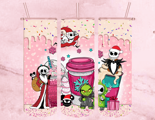 NBC pink christmas 20oz tumbler