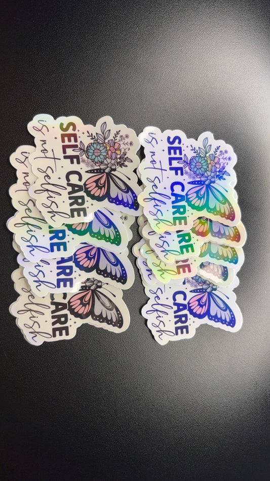 butterfly self care sticker