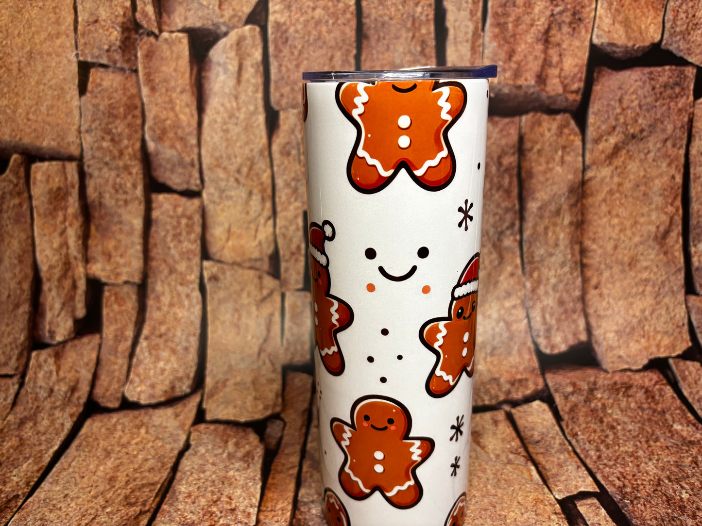 gingerbread man smiley 20oz tumbler