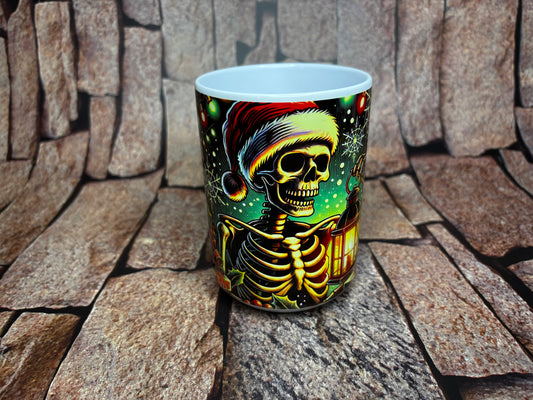 skeleton Christmas mug 15 oz