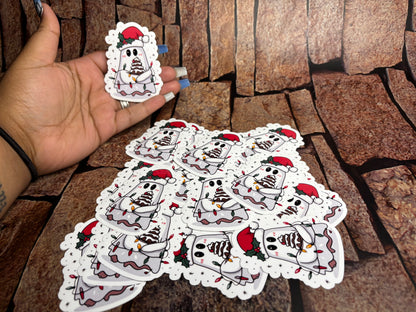 ghost christmas sticker