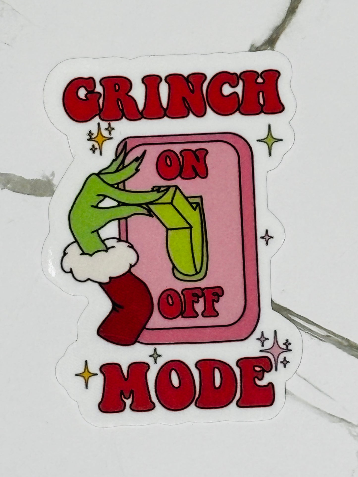 grinch mode sticker