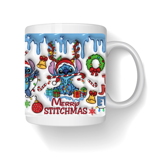 blue merry christmas 15 oz mug